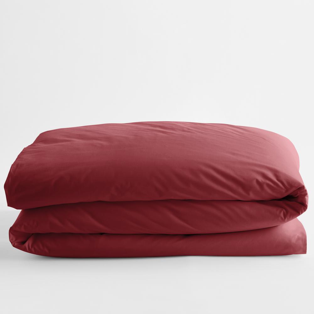 The Company Store Ivory Solid Supima Cotton Percale Queen Duvet Cover