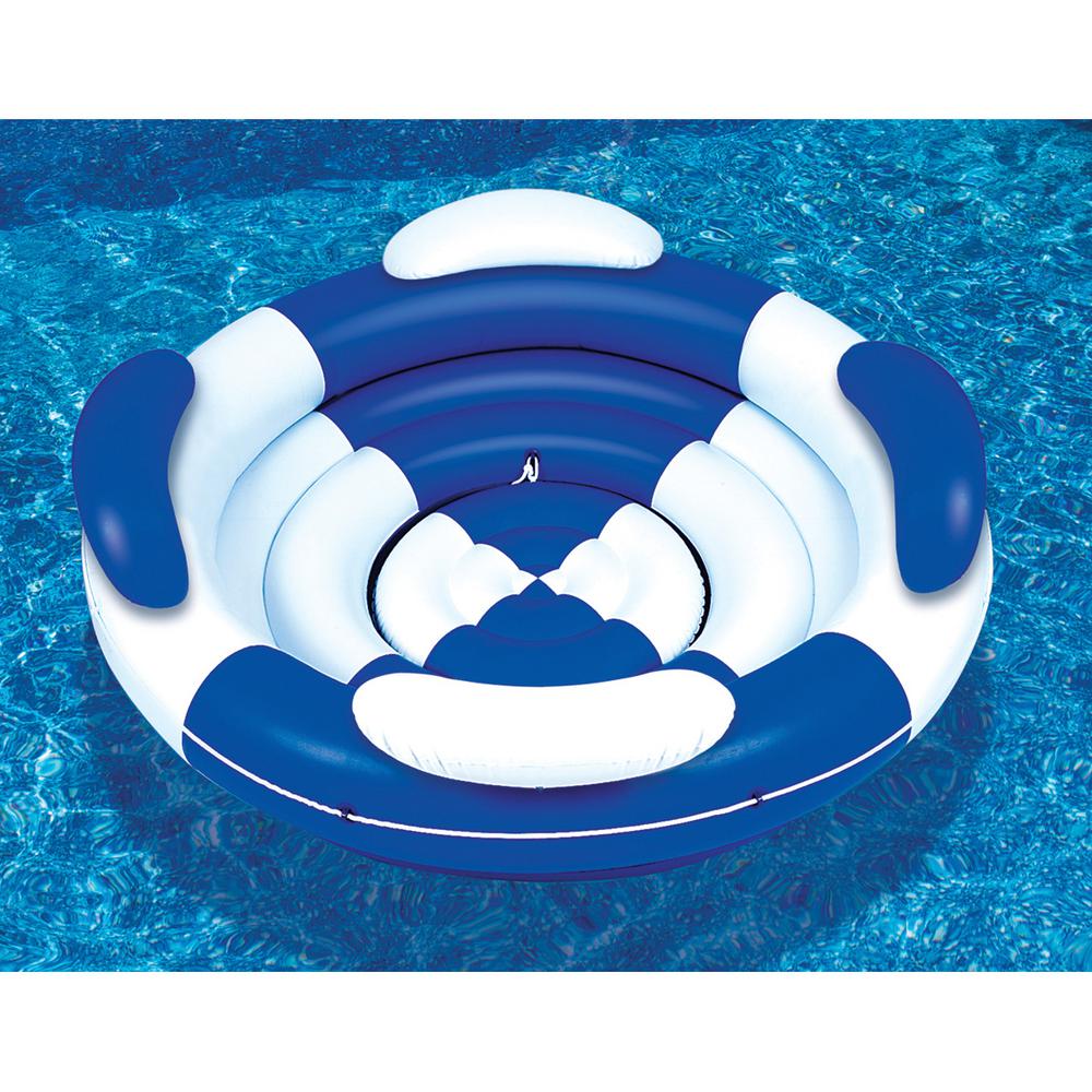 Swimline 84" Inflatable Sofa Island Swimming Pool Lounger - Blue/White
