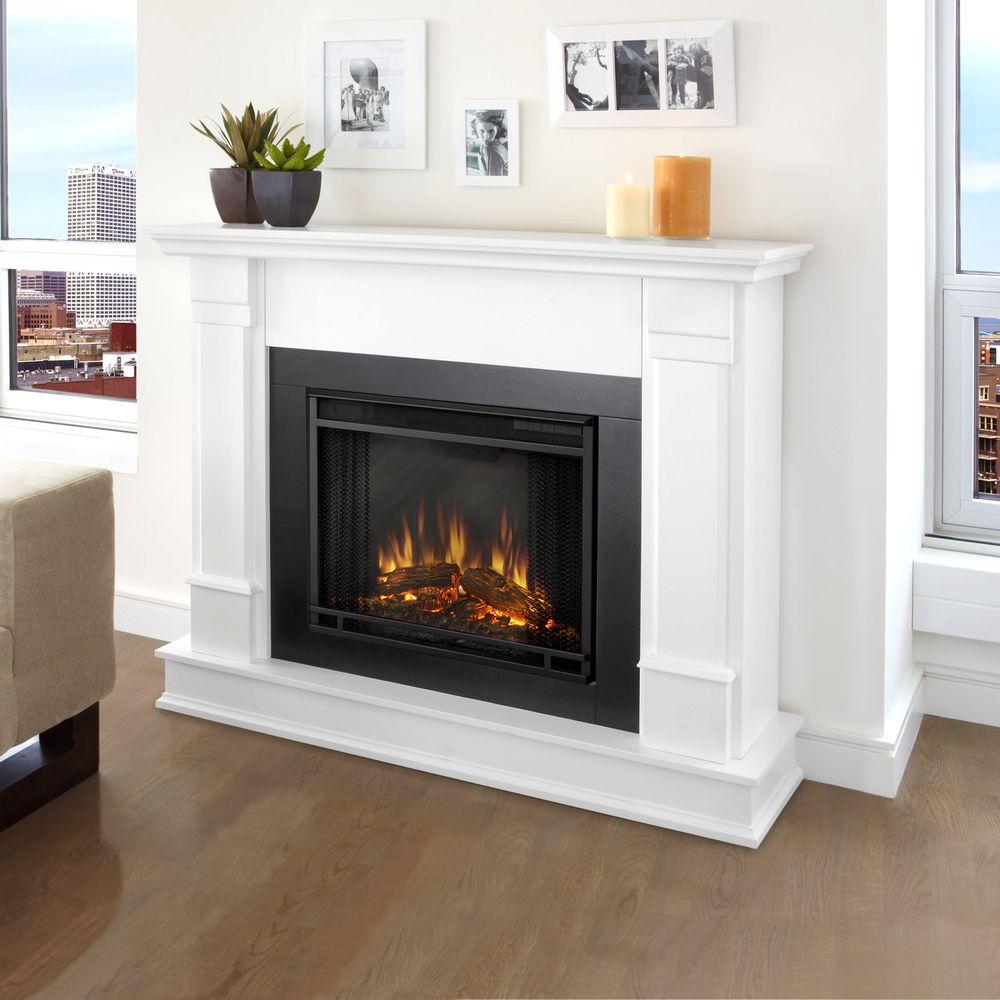 Real Flame Silverton 48 In Electric Fireplace In White G8600e W