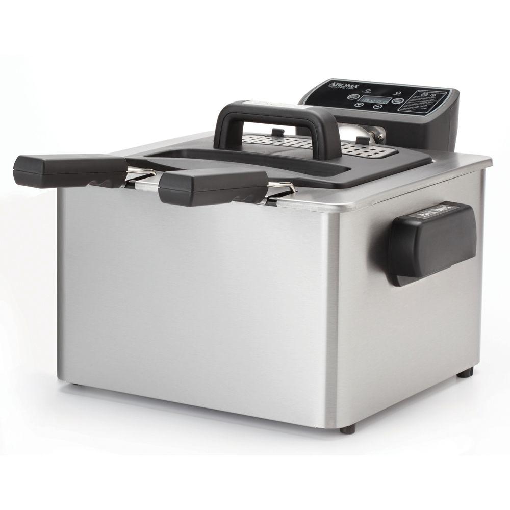 AROMA 4.0 Qt. Digital Dual Basket Deep Fryer in Stainless