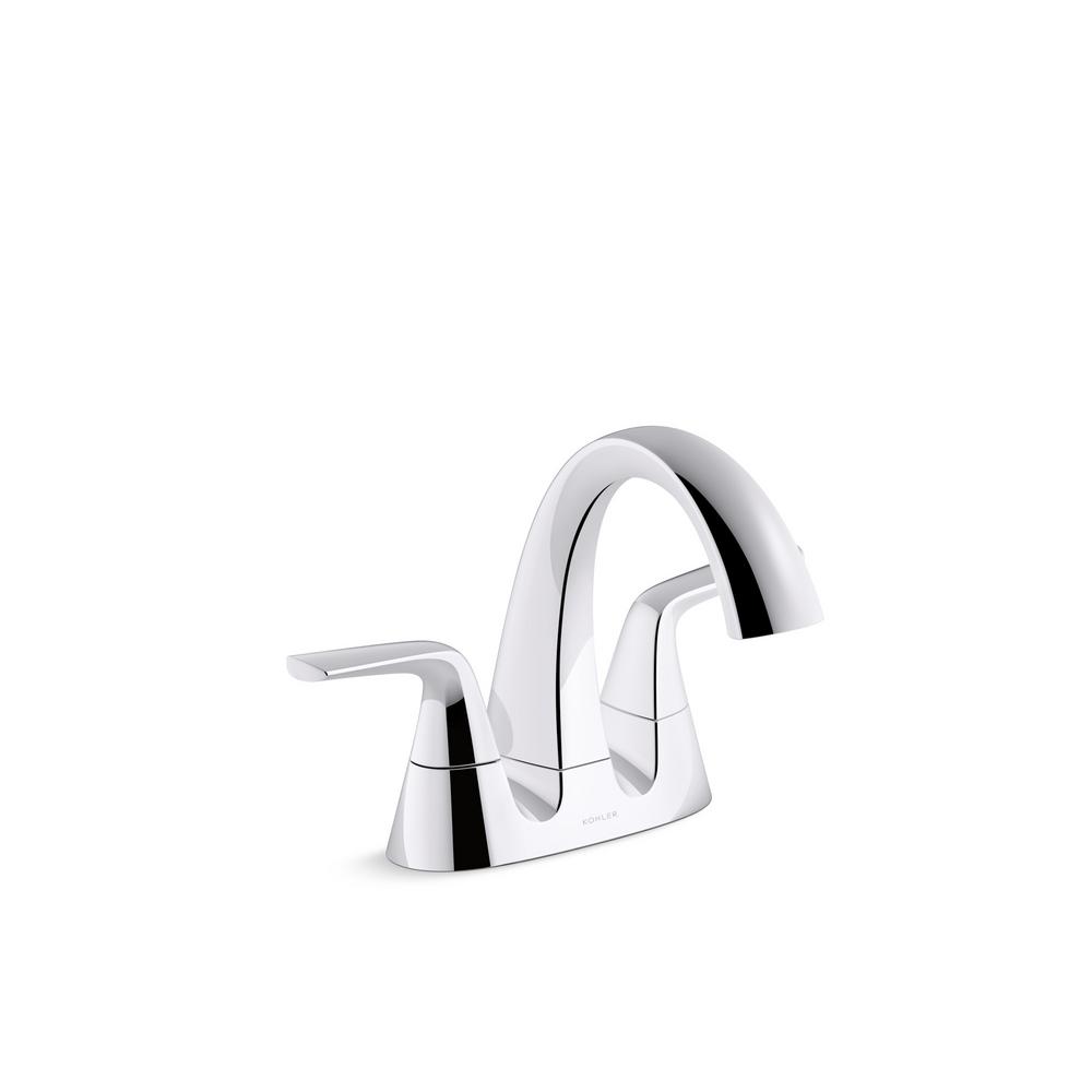 KOHLER Elmbrook 4 in. Centerset 2Handle Bathroom Faucet in Polished