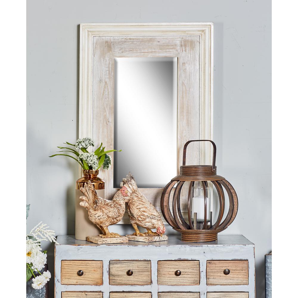 Litton Lane 36 In Rectangular Distressed White Door Wall
