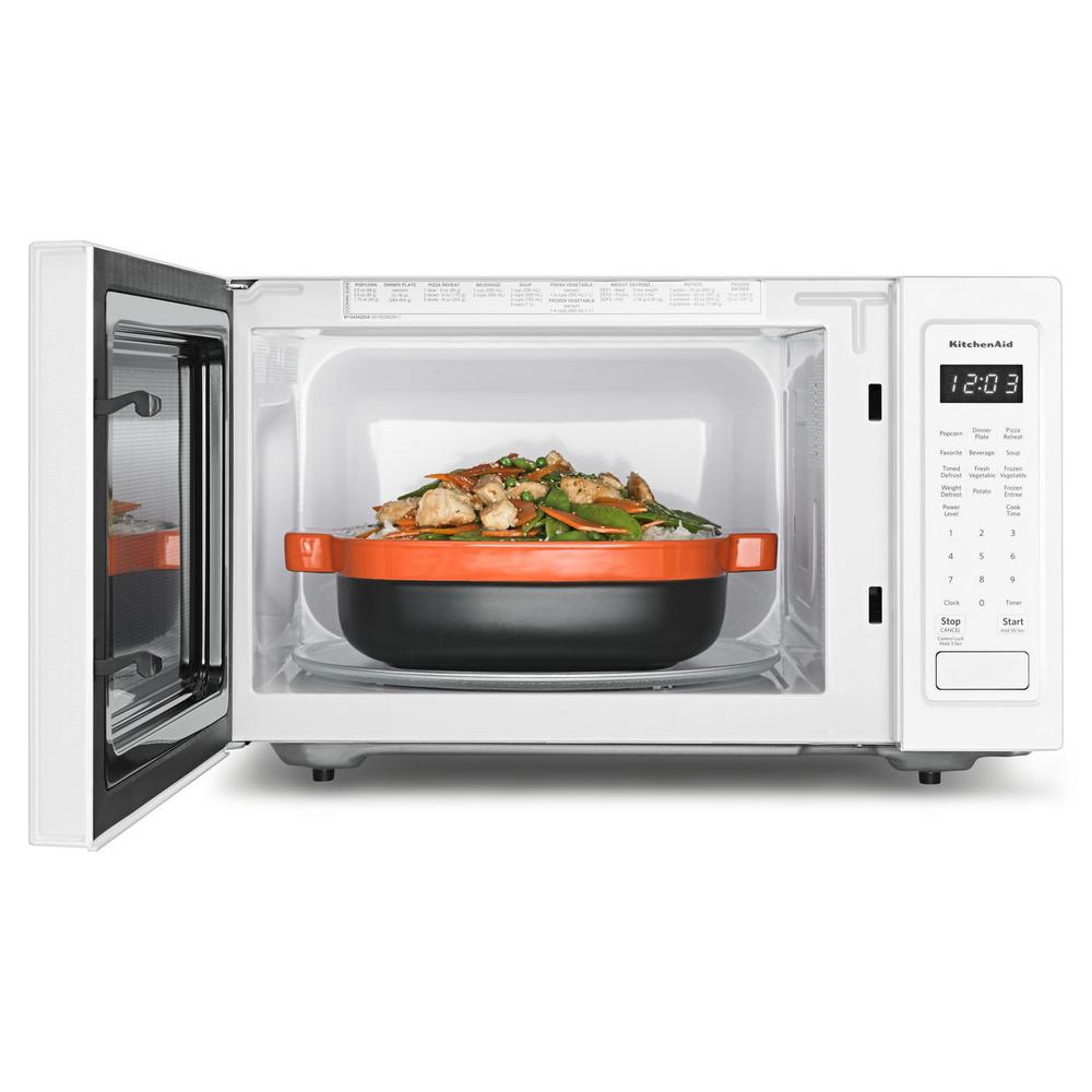 Kitchenaid 1 6 Cu Ft Countertop Microwave In White Kmcs1016gwh 3 Kitchenaid