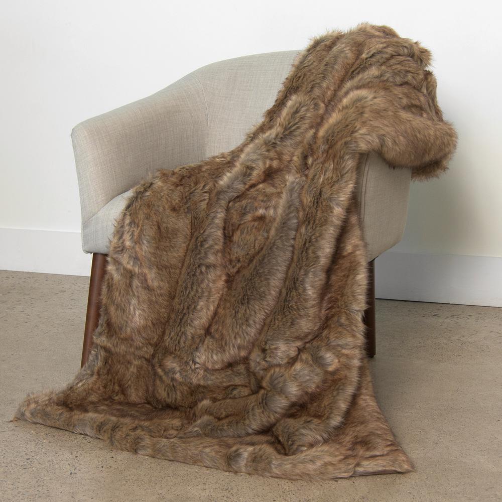 Best Home Fashion Coyote Faux Fur Throw 54 In X 36 In THROW COYOTE 36 The Home Depot