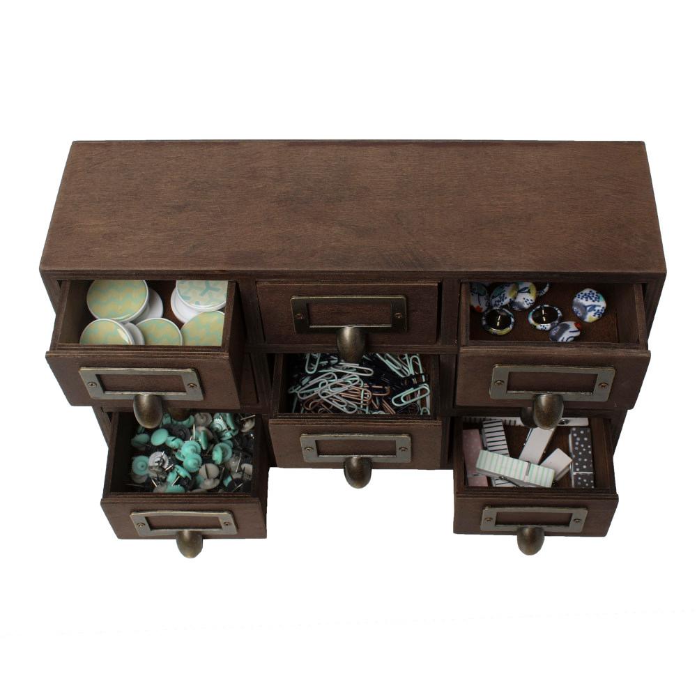 Kate And Laurel Apothecary Rustic Brown Wood Drawers 209260 The Home Depot
