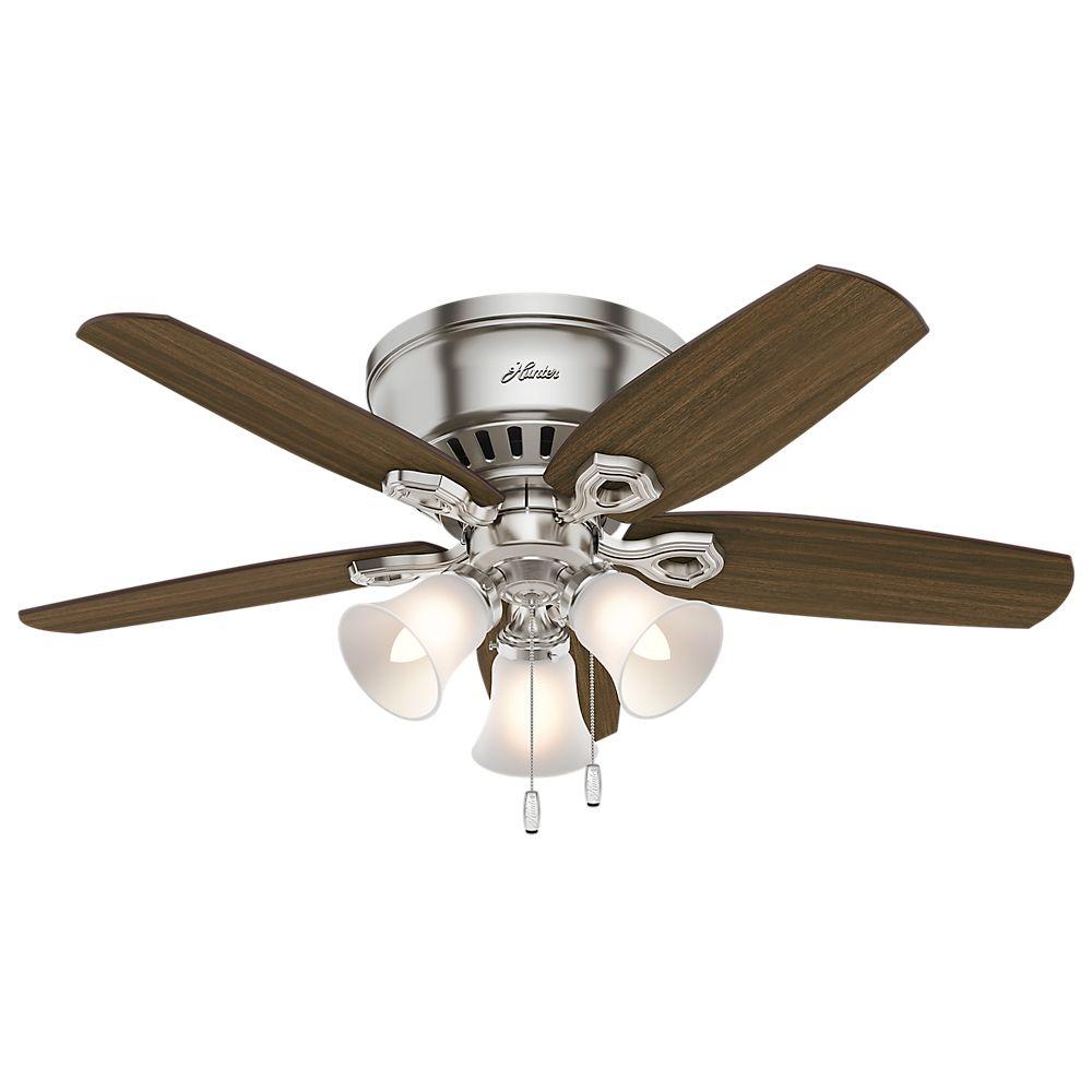 Hunter Builder Low Profile 52 In Indoor Brushed Nickel Ceiling