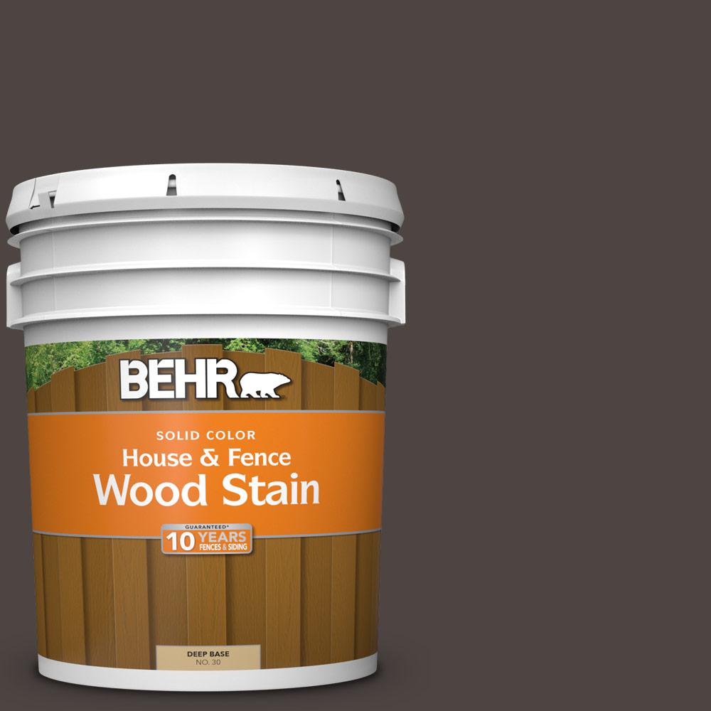 BEHR 5 gal. #SC-104 Cordovan Brown Solid House and Fence Exterior Wood ...