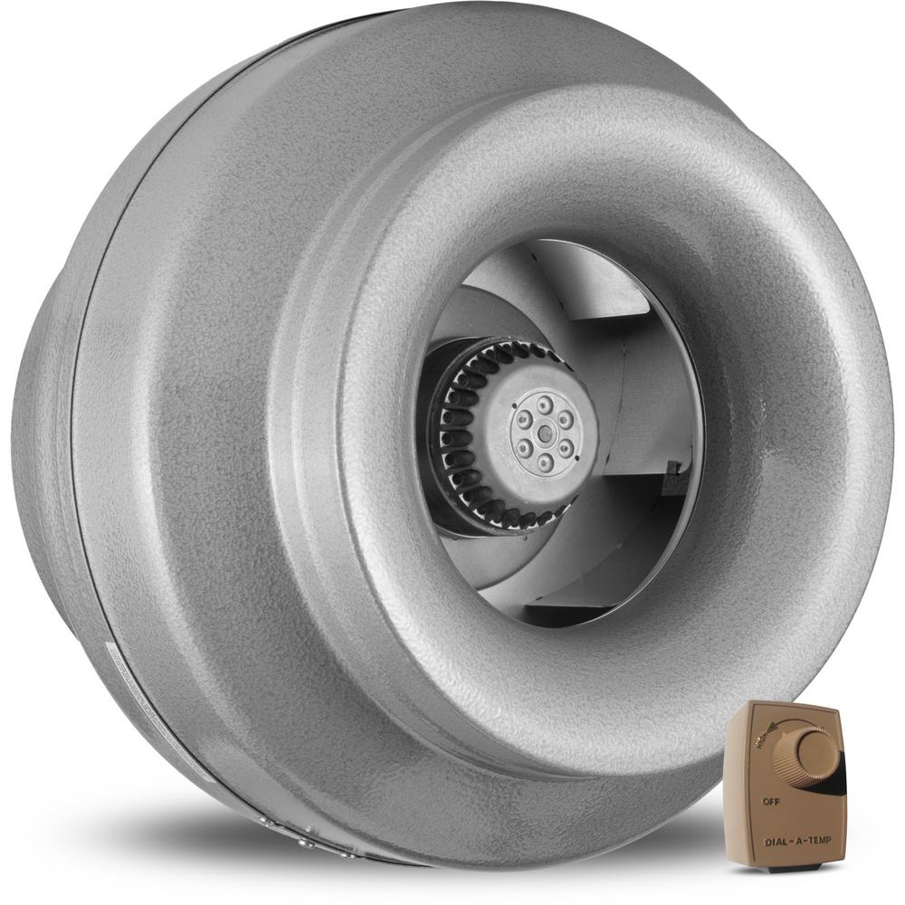 Vortex Power Fan VTX1200L In-Line Duct Blower with Dial-A-Temp Kit