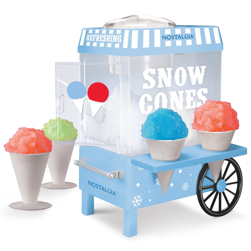 Nostalgia 30 W Aqua Blue Snow Cone Maker with Retro Design CLSC1AQ