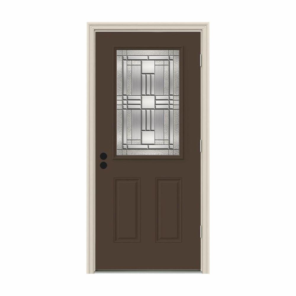 Jeld Wen 36 In X 80 In 1 2 Lite Cordova Dark Chocolate Painted