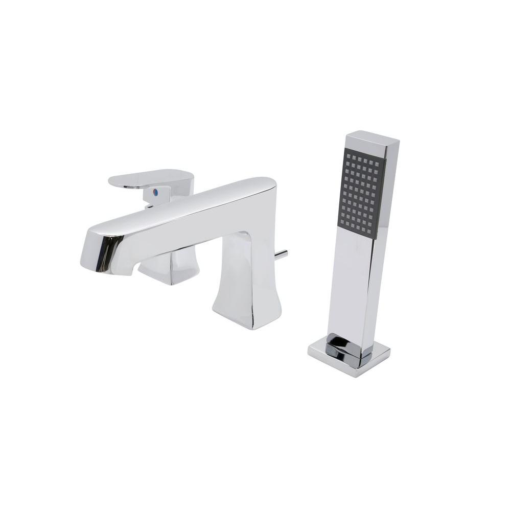 ANZZI Rin Series Single-Handle Deck-Mount Roman Tub Faucet with Handheld Sprayer... by ANZZI