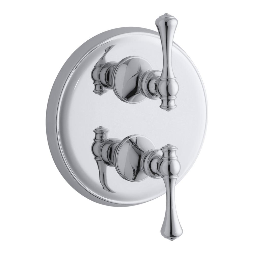 KOHLER Revival 2Handle Stacked Thermostatic Valve Trim Kit in Polished Chrome (Valve Not