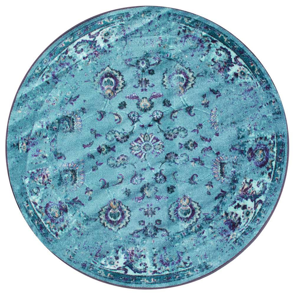 nuLOOM Vintage Tosha Turquoise 5 ft. x 5 ft. Round Area RugMCGZ02A