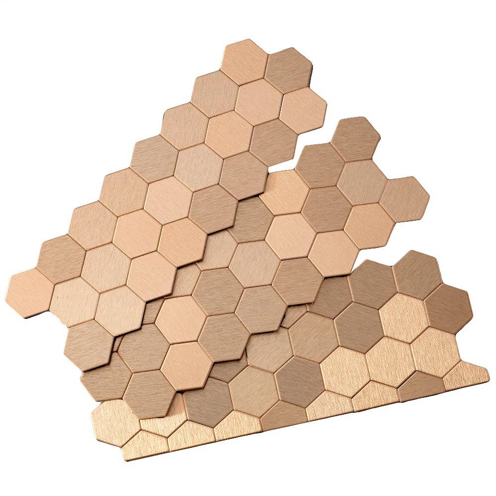 Aspect Honeycomb Matted 12 In X 4 In Brushed Champagne Metal