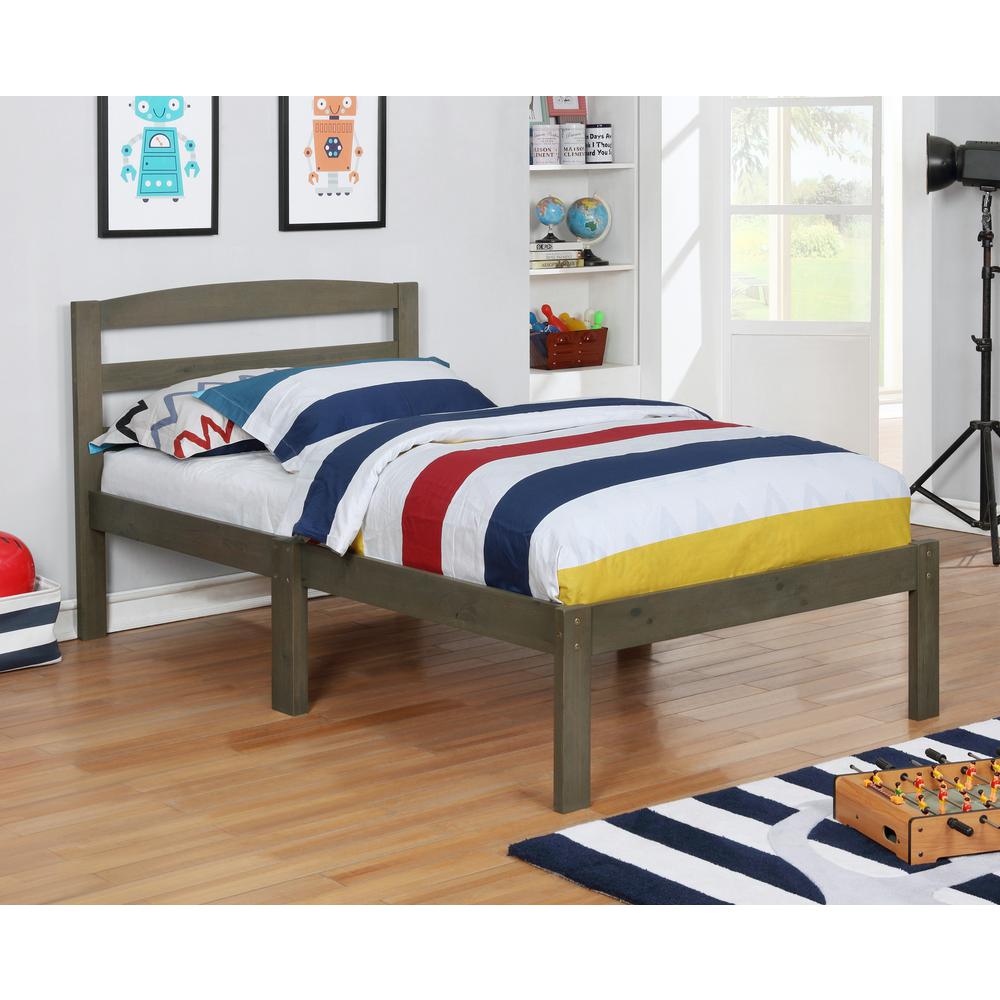 Furniture Of America Jade Grey Twin Bed Idf 7529gy T The