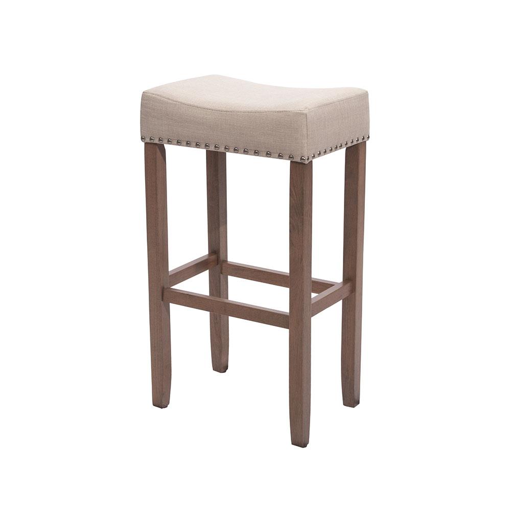 Nathan James Hylie Nailhead 29 In Light Brown And Pale Beige Nathan James Hylie Nailhead 29 In Light Brown And Pale Beige Cushioned Bar Stool