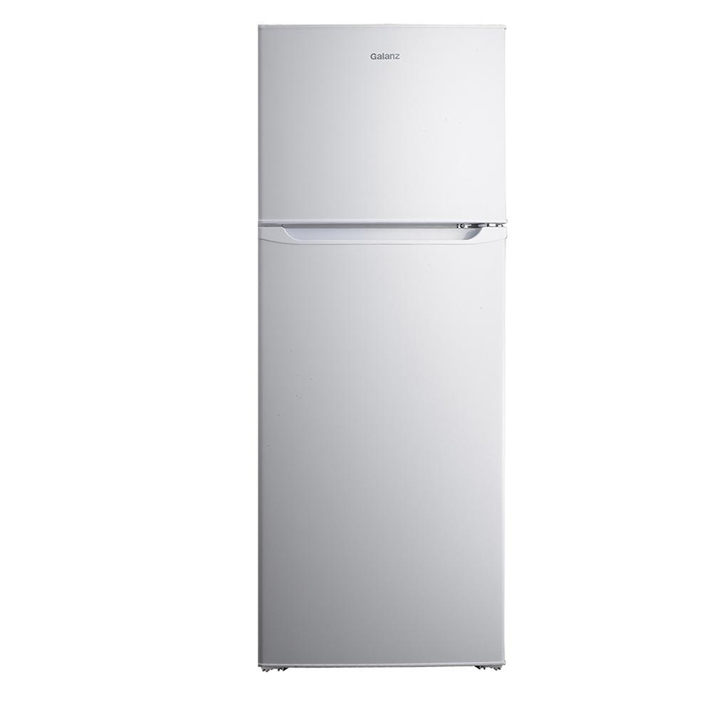 Galanz 7 6 Cu Ft Top Freezer Refrigerator With Dual Door In White Glr76twee The Home Depot