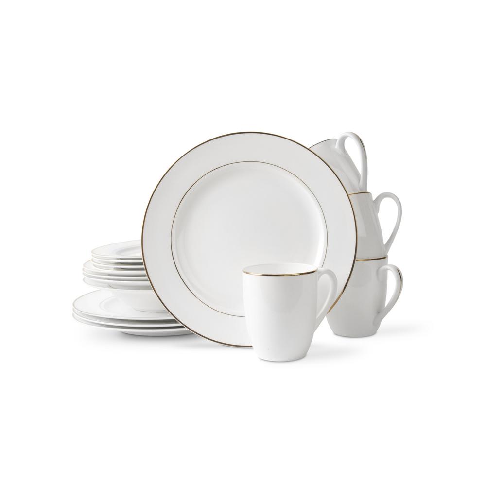 STONE LAIN 32Piece Casual White Bone China Dinnerware Set (Set for 8