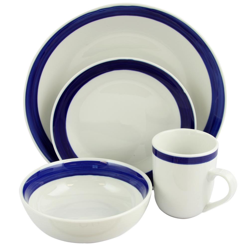 Gibson Basic Living III 16Piece Blue Dinnerware Set98586888M The