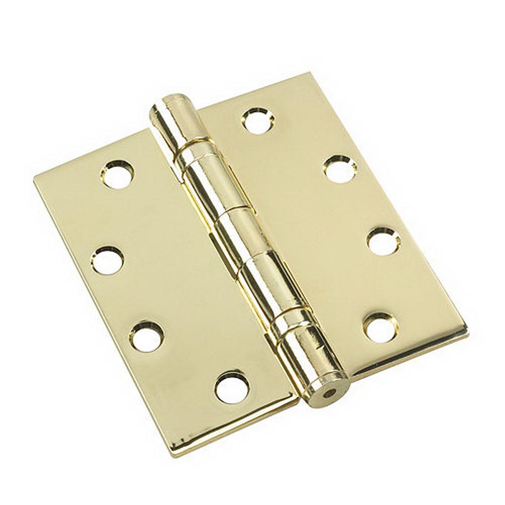 Richelieu Hardware Full Mortise Inset Polished Brass Hinge (3Pack