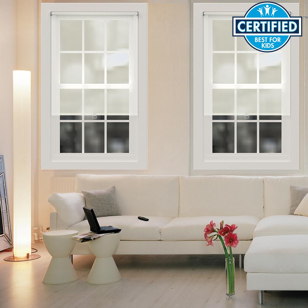 iFit 58 in. W x 73 in. L Cream Cordless Solar Screen Vinyl Coated