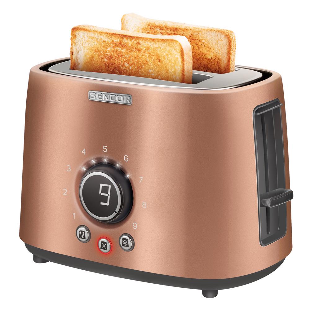Sencor 800Watts 2 Slice Gold Long Slot Toaster with Rack STS6056GD The Home Depot