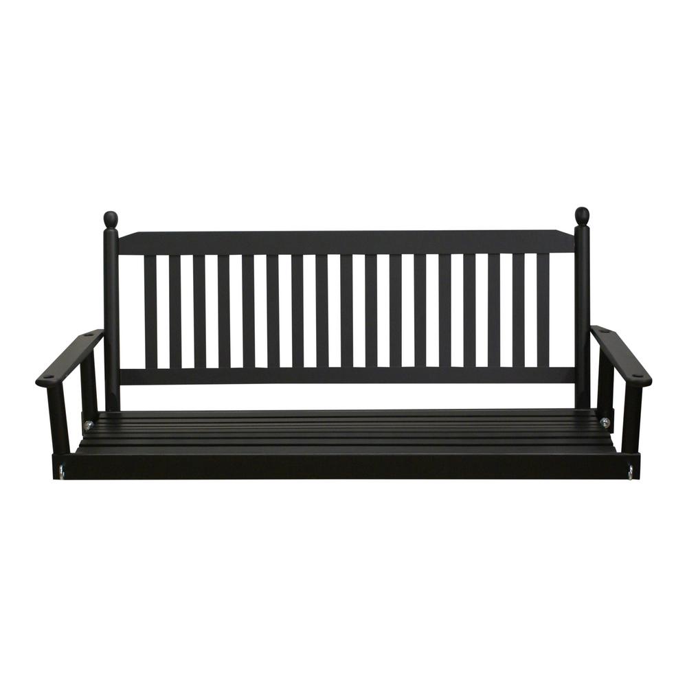 Black 5 ft. Porch Patio Swing205PSBFRTA The Home Depot