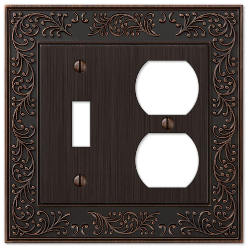 Hampton Bay Steps 1 Toggle 1 Duplex Wall Plate - Aged Bronze-84TDVB
