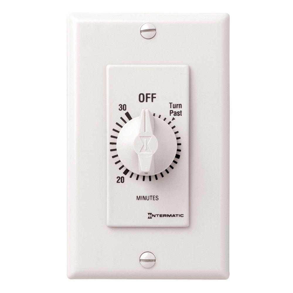 Intermatic 20 Amp 30 Minute Spring Wound In Wall Timer White