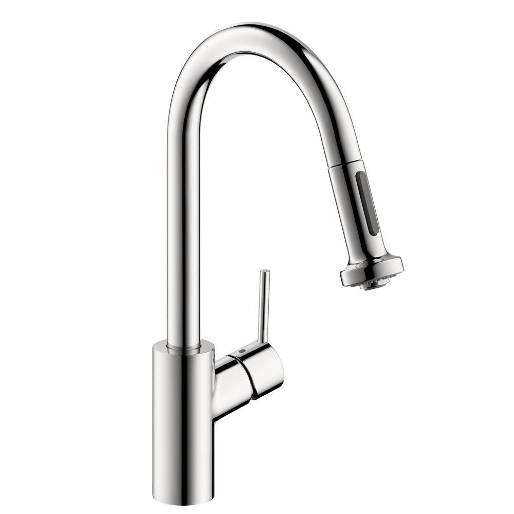 Hansgrohe Talis S Single Handle Pull Down Sprayer Kitchen Faucet In Chrome 14877001 The Home Depot