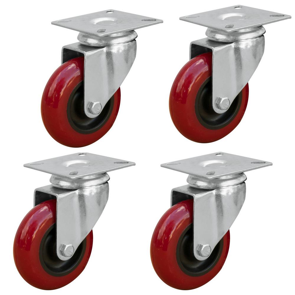Load Rating Everbilt Smooth Flexible Soft Rubber Swivel Plate Caster with 90 lb