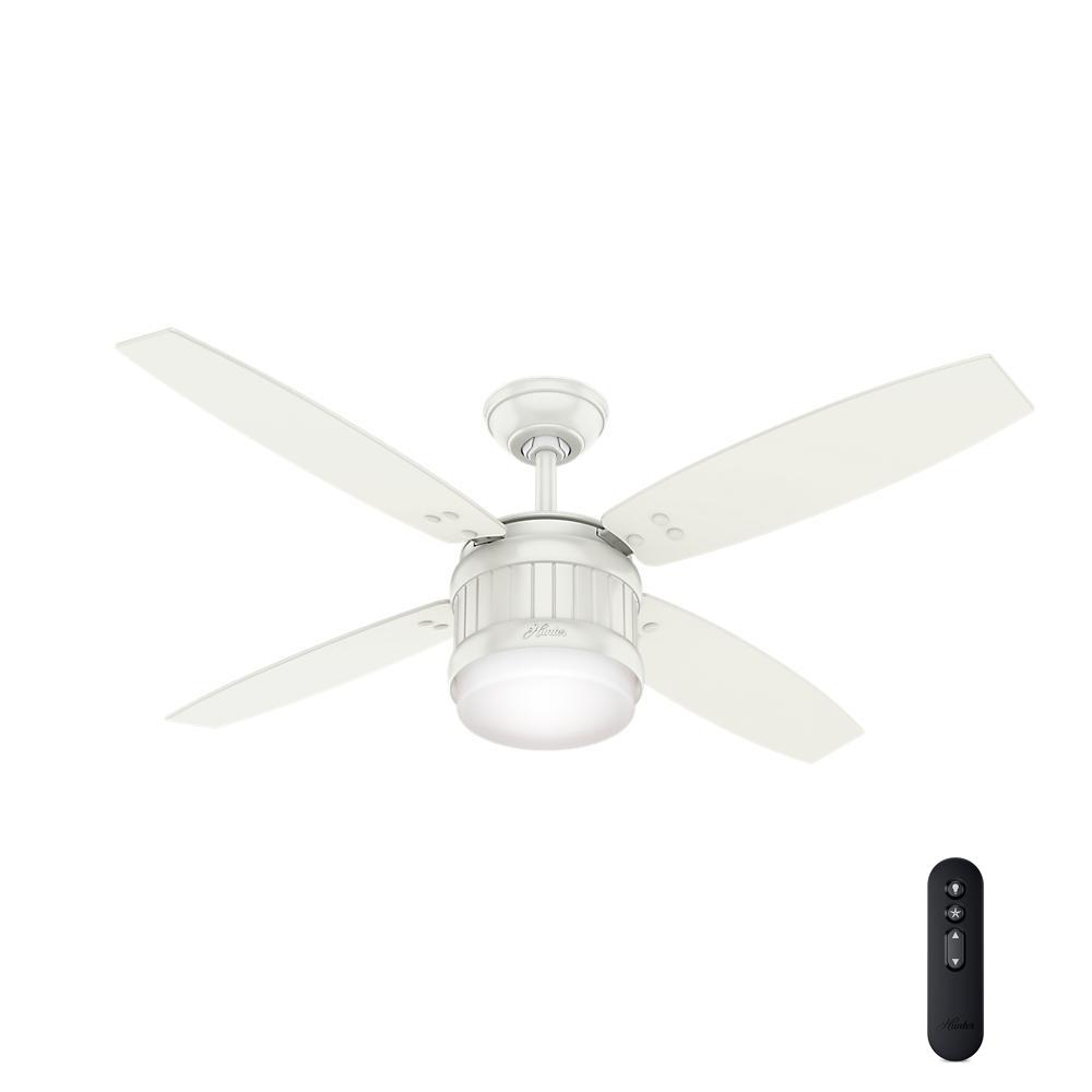 Hunter Seahaven 52 In Led Indoor Outdoor Fresh White Ceiling Fan Hunter Seahaven 52 In Led Indoor Outdoor Fresh White Ceiling Fan