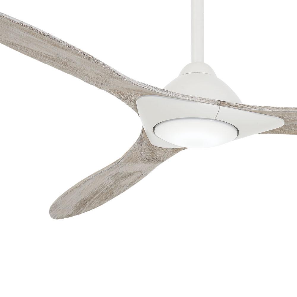 Minka Aire Sleek 60 In Integrated Led Indoor Flat White Smart Ceiling Fan With Light With Remote Control