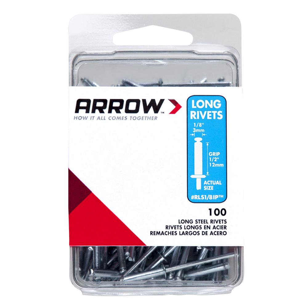 Arrow Fastener RLS 1/8 inch Long Steel Rivets (100-Pack) by Arrow Fastener