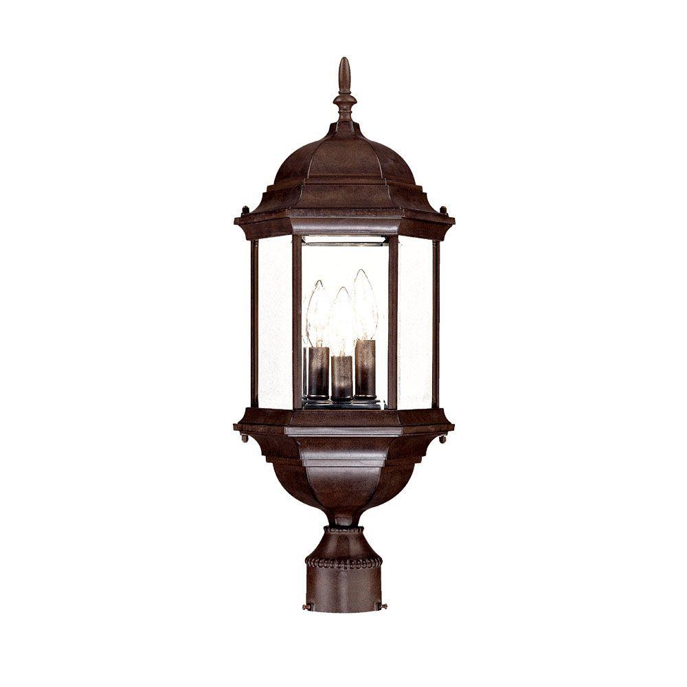 Acclaim Lighting Madison 3 Light Burled Walnut Outdoor Post Mount Fixture Acclaim Lighting Madison 3 Light Burled Walnut Outdoor Post Mount Fixture