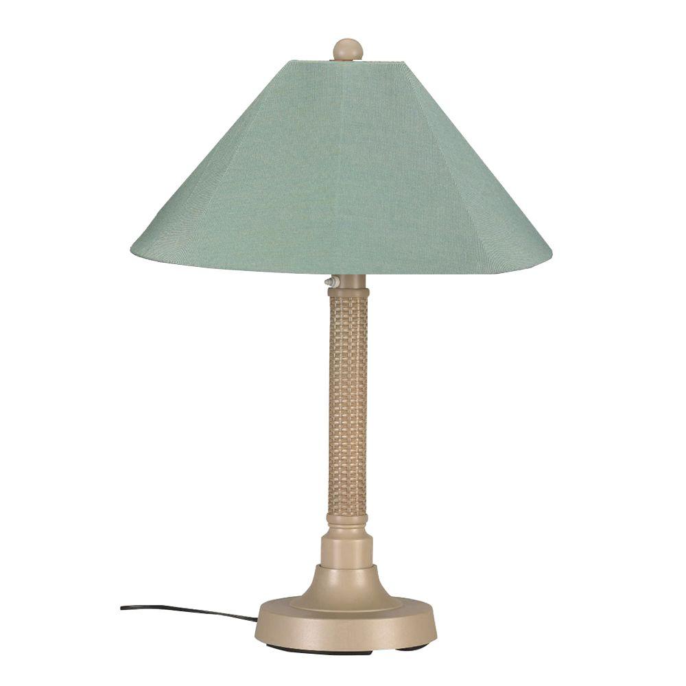 Patio Living Concepts Bahama Weave 34 In Mojavi Outdoor Table Lamp Patio Living Concepts Bahama Weave 34 In Mojavi Outdoor Table Lamp With Spa Shade