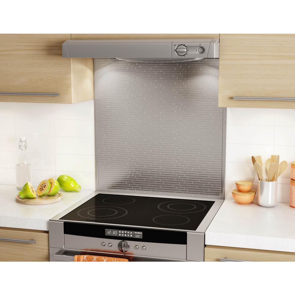 Inoxia SpeedTiles Linox Stainless 295/8 in. x 30.79 in. x 5 mm SelfAdhesive Range Backsplash 