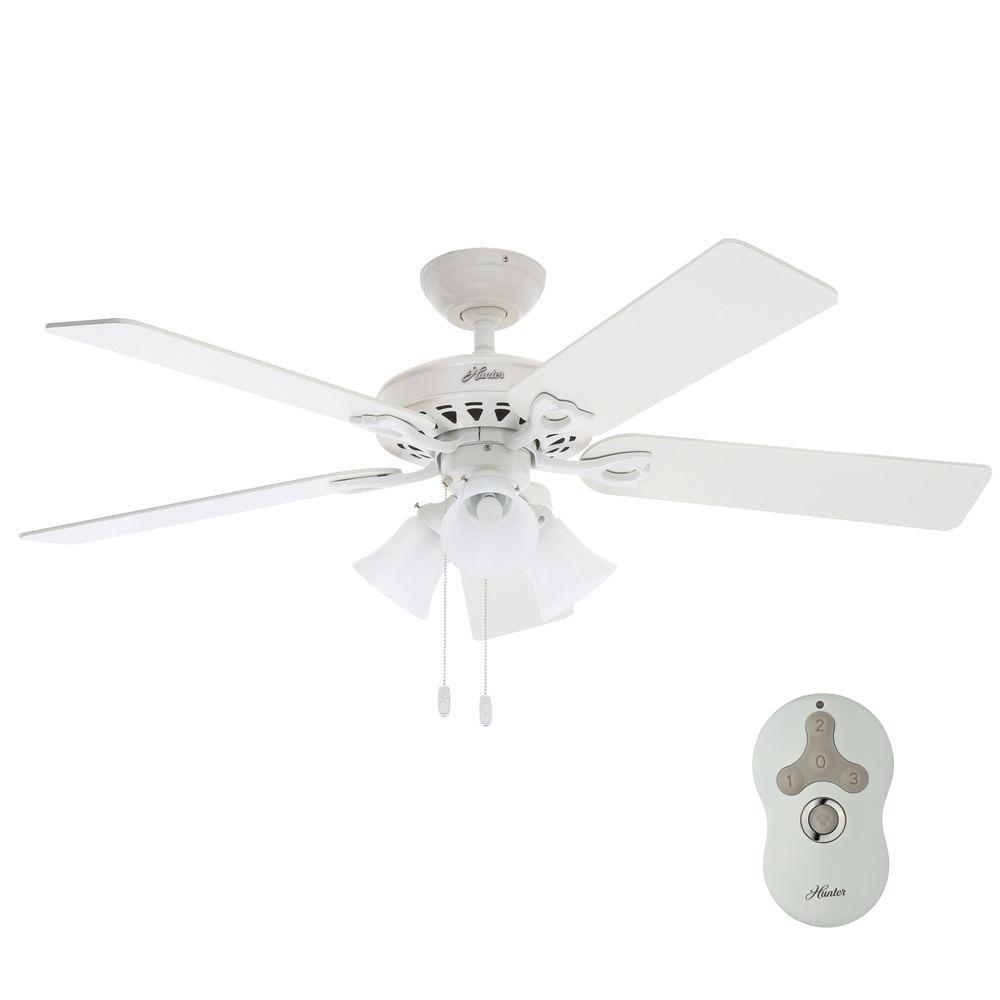 Hunter Sontera 52 In Indoor White Ceiling Fan With Universal Remote Indoor White Ceiling Fan With Universal Remote