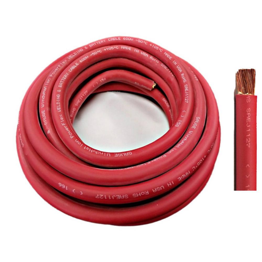 WELDING CABLE 2 AWG RED 15/' FT BATTERY LEADS USA NEW Gauge Copper