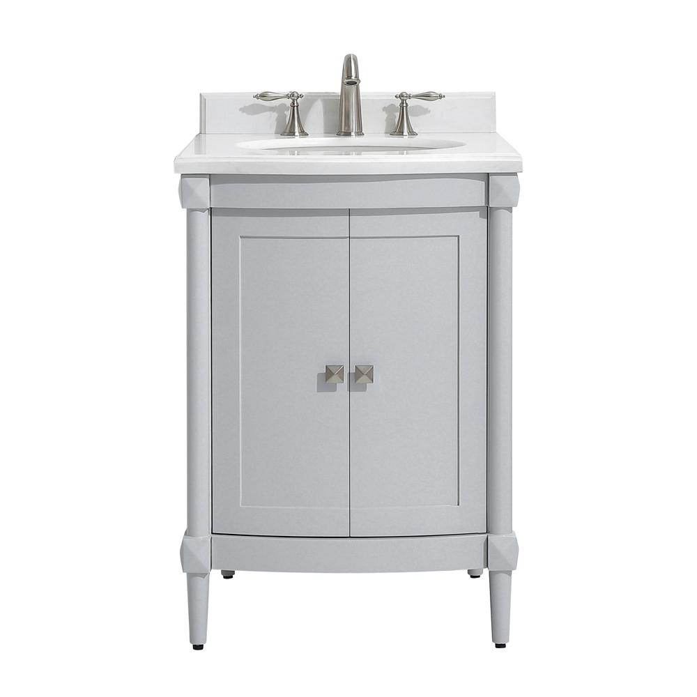 Home Decorators Collection Parkcrest 24 In W X 22 In D Vanity In Dove Grey With Marble Vanity Top In White With White Sink Parkcrest 24 The Home Depot