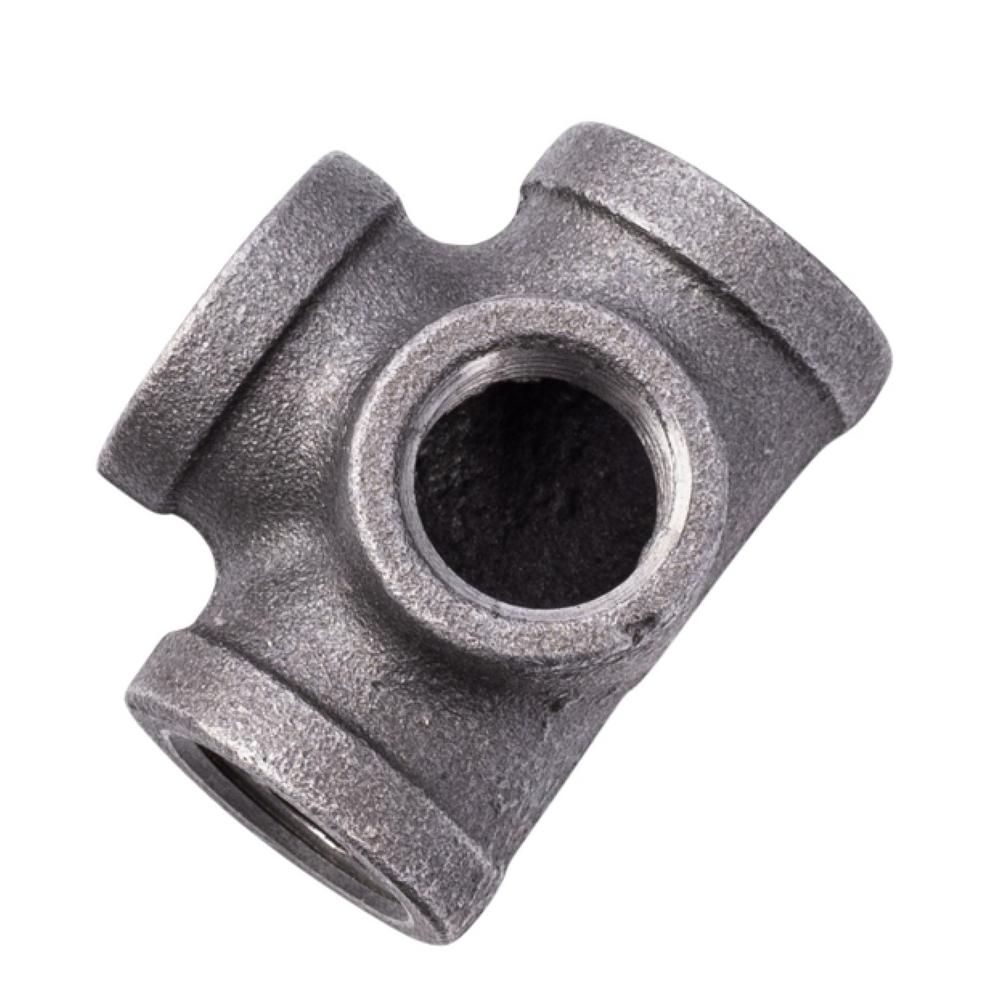Ldr Industries 1 2 In 4 Way Black Iron Side Outlet Tee 310 Sot 12 The Home Depot