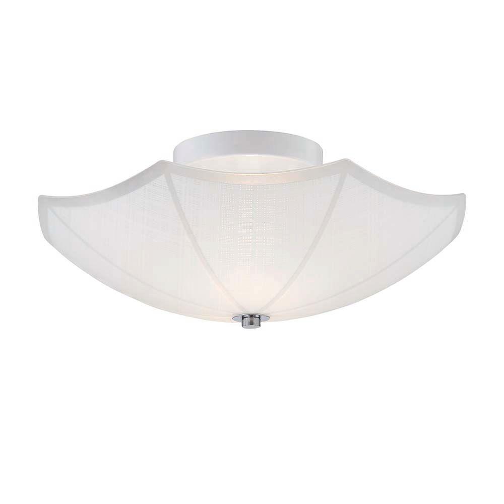 Transitional Hampton Bay Special Values Lighting The Home Depot Orly 14 In 2 Light Chrome Semi Flushmount With Umbrella Shaped Glass Shade