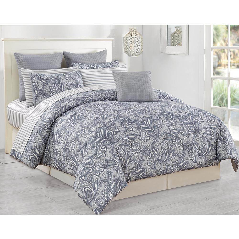 Duck River Mathylda 10 Piece Grey Queen Comforter Set Duck River Mathylda 10 Piece Grey Queen Comforter Set