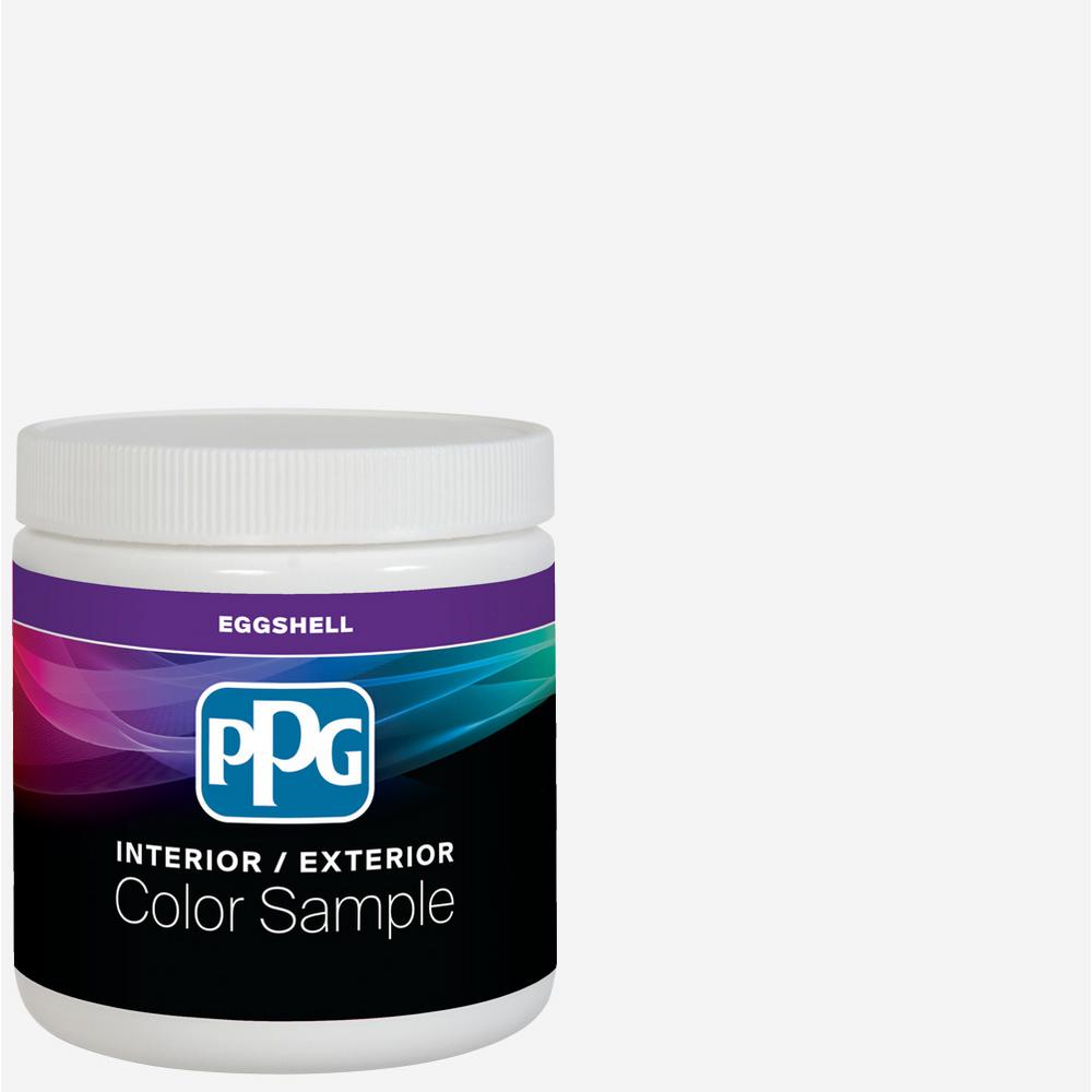 PPG TIMELESS 8 oz. Pure White/Base 1 Eggshell Interior Paint Sample with Primer