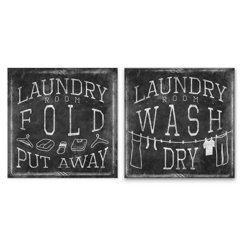 Artissimo Designs Chalkboard Laundryby Jace Grey Canvas Wall Art (Set of 2), Other was $60.99 now $42.16 (31.0% off)