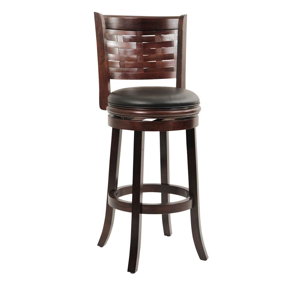 boraam sumatra 29 in cappuccino swivel cushioned bar stool48029  the  home depot