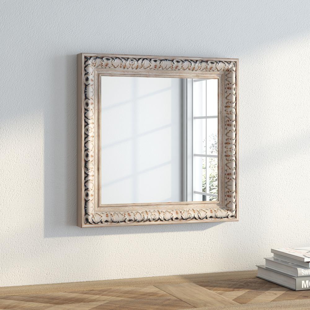 17 5 In X French Victorian White Square Vanity Wall Mirror