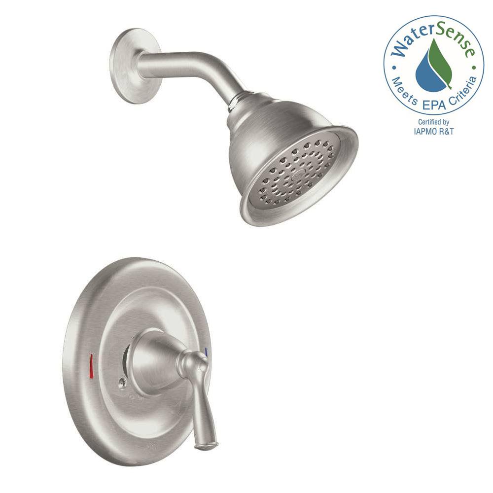 Moen Banbury Single Handle 1 Spray 75 Gpm Shower Faucet With Valve In Spot Resist Brushed Nickel Included
