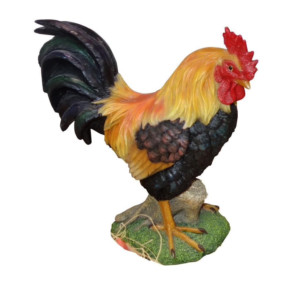 wooden rooster statue