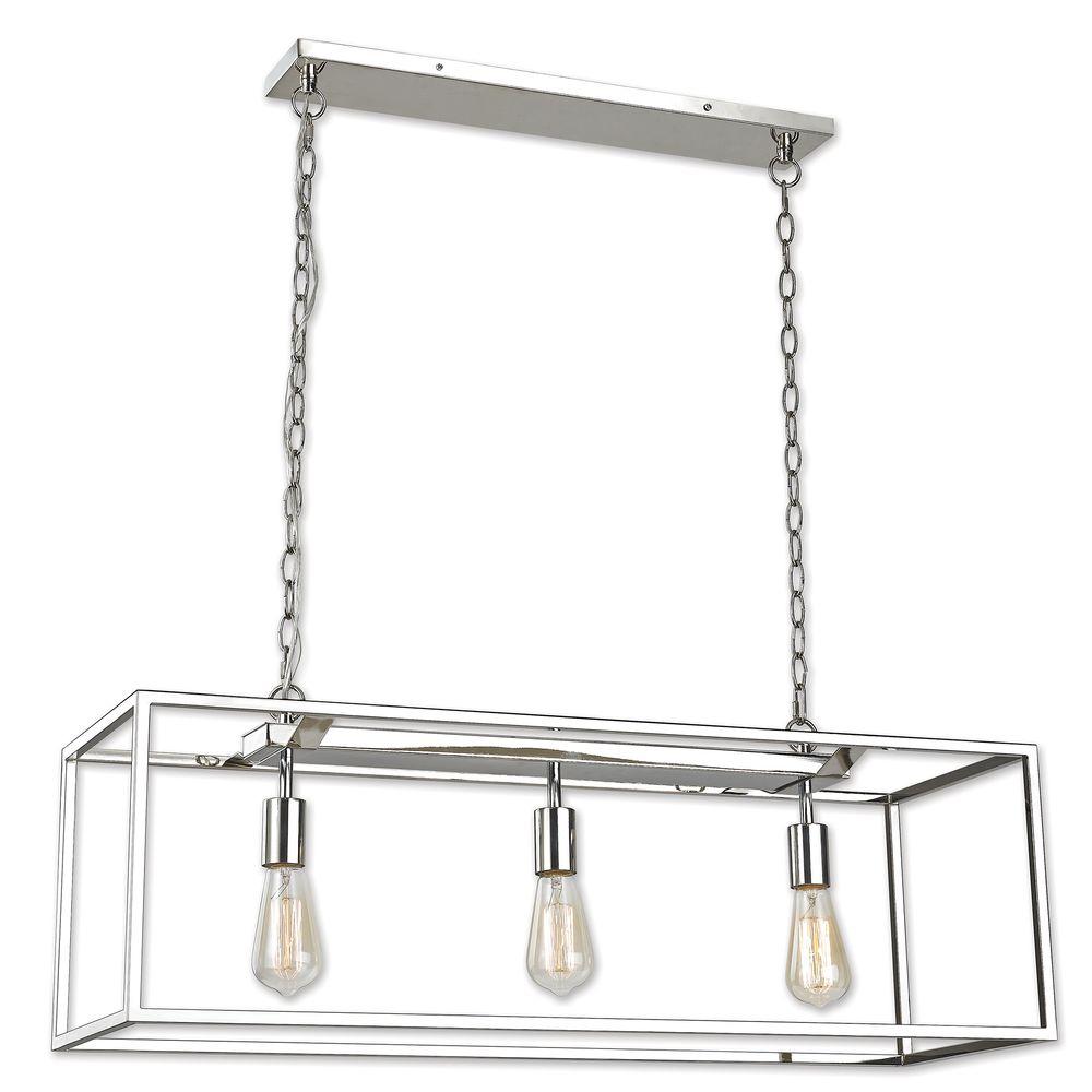 rectangular cage chandelier rectangle mateo 3light polished nickel chandelier incandescent cage chandeliers lighting the home depot rectangular cage chandelier rectangle mateo 3light polished nickel chandelier incandescent cage chandeliers lighting the home depot